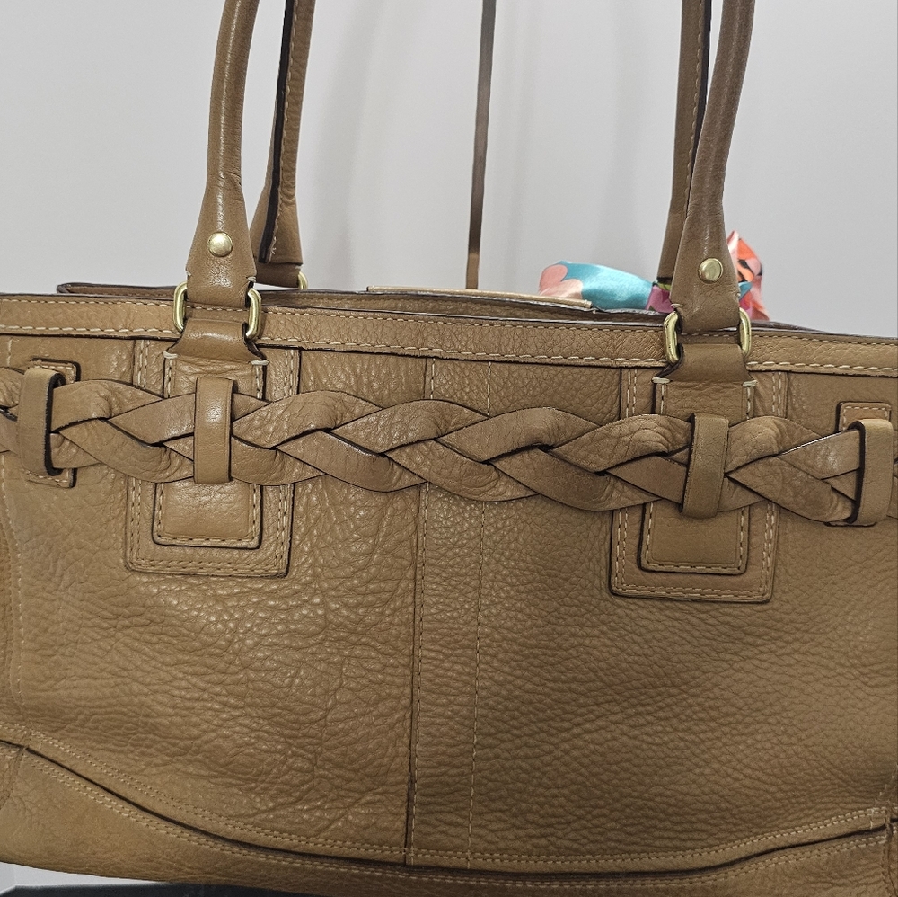 Coach all leather beige  satchel - Picture 4 of 8